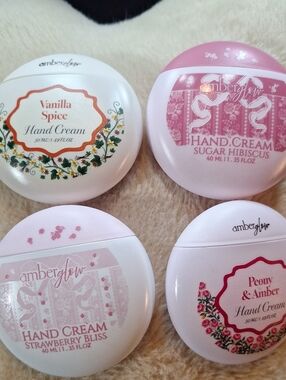 Amber Glow Peony&Amber, Strawberry, Sugar Hibiscus & Vanilla Hand Cream. Nwot